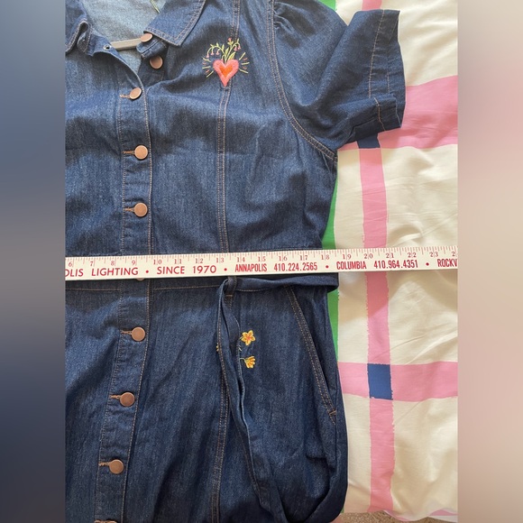 BNWT Princess Highway Folk Art Embroidered Denim Belted Dress - Picture 15 of 16